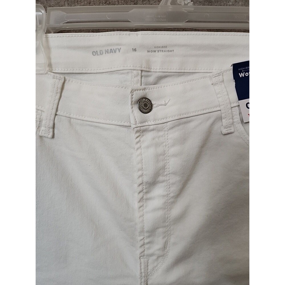 Old Navy WOW Straight Ankle Jeans Womens 16 White High Rise Stretch NEW - Picture 5 of 12
